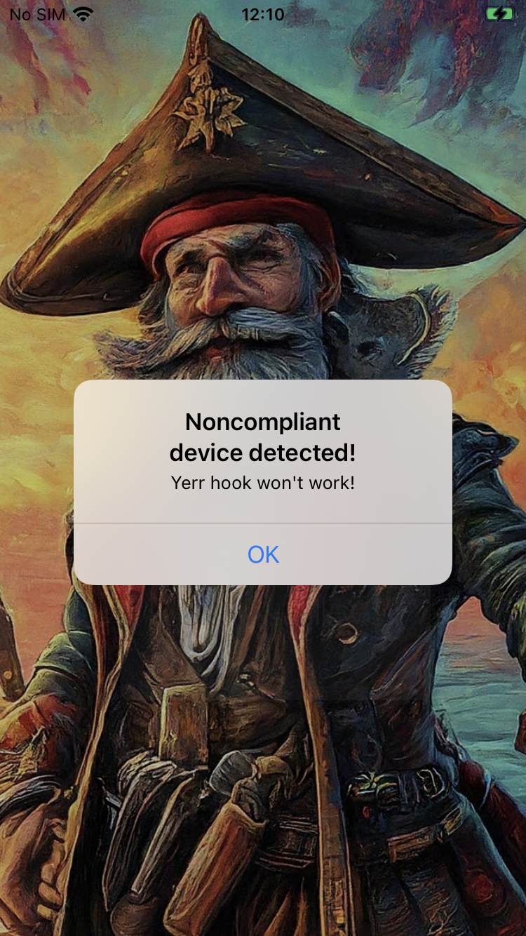 Alerta de dispositivo não compatível