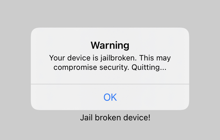 Mensagem de erro de jailbreak do No Escape