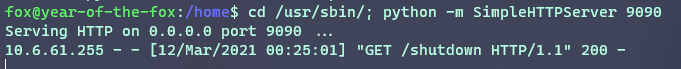 Shutdown Server